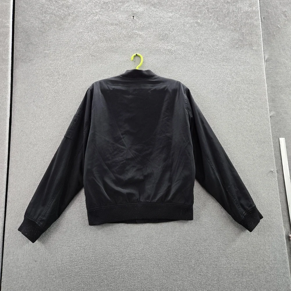 Abercrombie & Fitch Men Jacket L Black Fleece Activewear Bomber Zipper READ